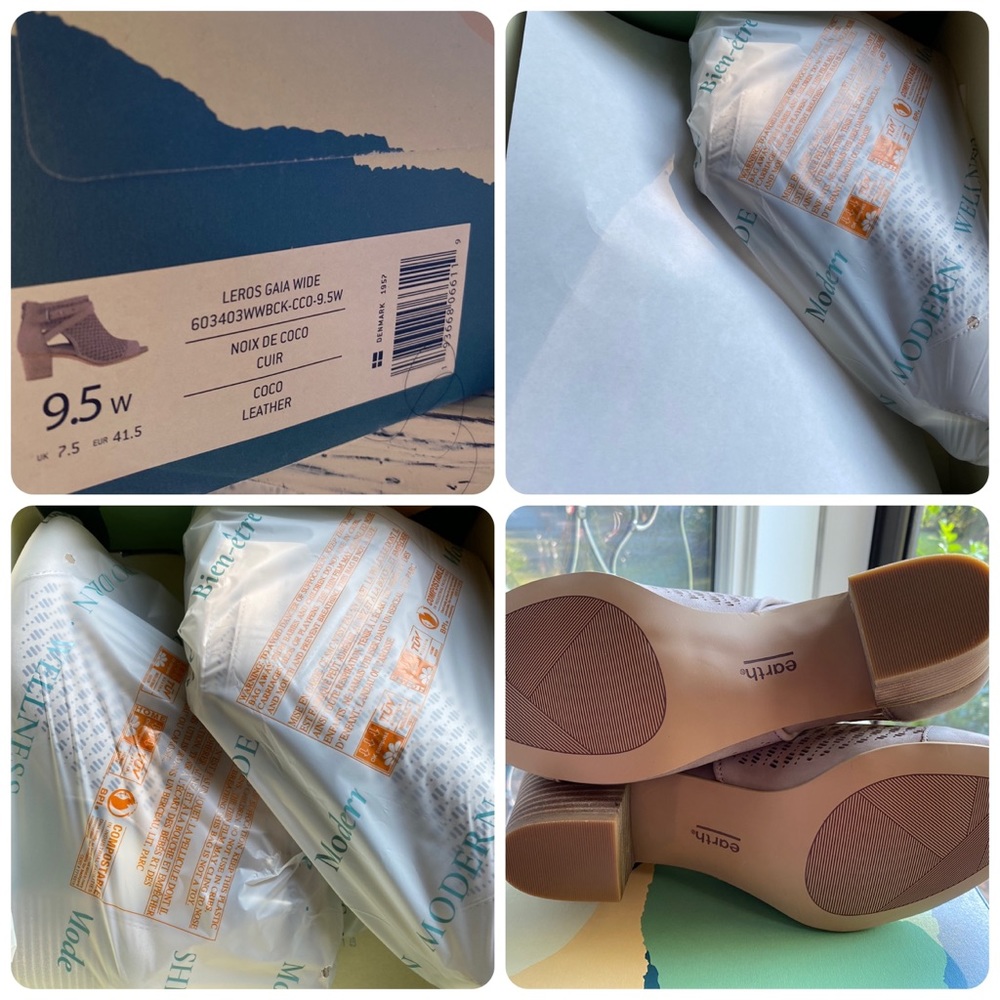Earth Leros Gaia Sandals in Coco - BNIB 9W fits like a 9.5 & 9.5W fits like a 10 - Picture 3 of 3